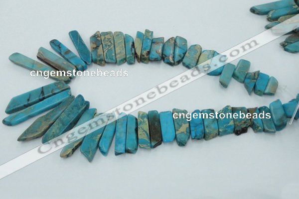 CDS500 Top drilled 8*20mm - 10*55mm sticks serpentine jasper beads