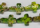 CDT131 15.5 inches 15*20mm cross dyed aqua terra jasper beads