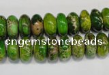 CDT135 15.5 inches 6*12mm rondelle dyed aqua terra jasper beads