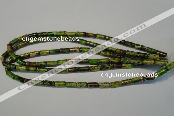 CDT140 15.5 inches 6*12mm tube dyed aqua terra jasper beads