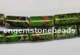 CDT141 15.5 inches 8*17mm tube dyed aqua terra jasper beads
