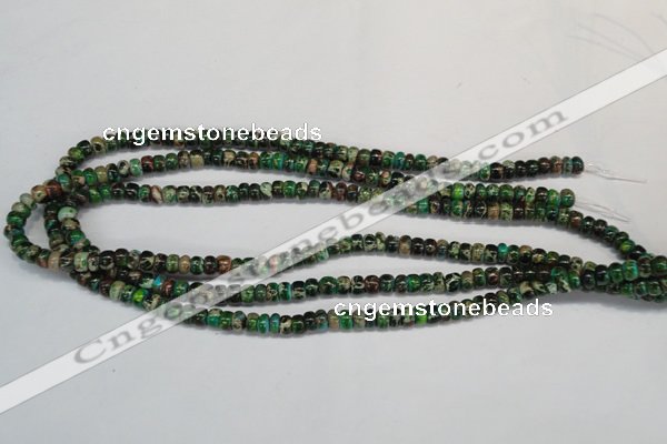 CDT159 15.5 inches 4*6mm rondelle dyed aqua terra jasper beads