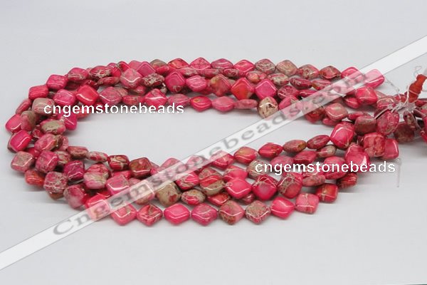 CDT16 15.5 inches 10*10mm diamond dyed aqua terra jasper beads
