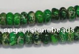 CDT161 15.5 inches 6*10mm rondelle dyed aqua terra jasper beads