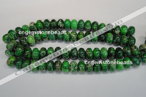 CDT165 15.5 inches 11*18mm rondelle dyed aqua terra jasper beads