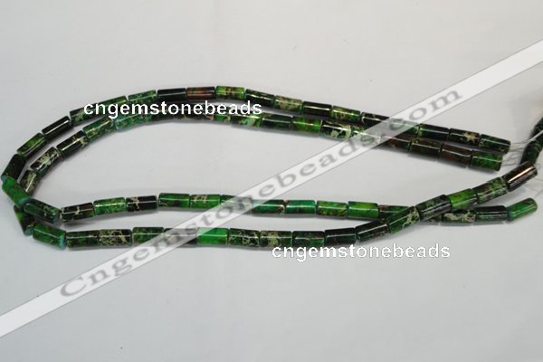 CDT166 15.5 inches 6*12mm tube dyed aqua terra jasper beads