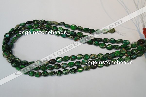 CDT179 15.5 inches 8*10mm oval dyed aqua terra jasper beads