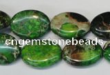 CDT183 15.5 inches 15*20mm oval dyed aqua terra jasper beads