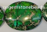 CDT189 15.5 inches 35*45mm oval dyed aqua terra jasper beads