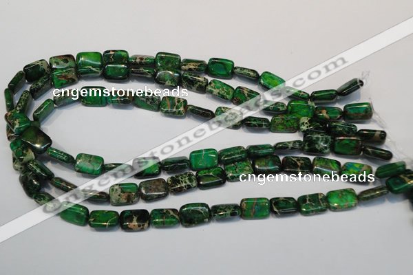 CDT199 15.5 inches 10*14mm rectangle dyed aqua terra jasper beads