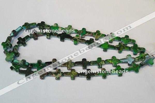 CDT209 15.5 inches 15*20mm cross dyed aqua terra jasper beads