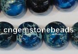 CDT222 15.5 inches 20mm round dyed aqua terra jasper beads