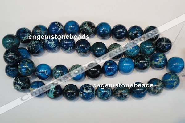 CDT222 15.5 inches 20mm round dyed aqua terra jasper beads