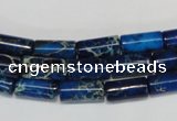 CDT226 15.5 inches 6*12mm tube dyed aqua terra jasper beads