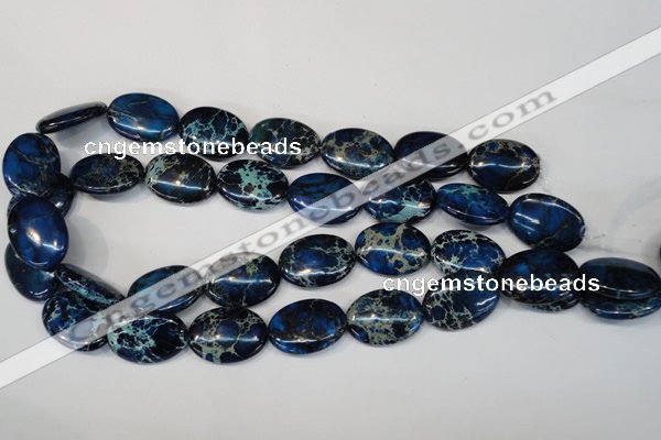 CDT236 15.5 inches 18*25mm oval dyed aqua terra jasper beads