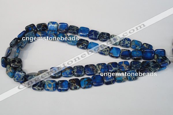 CDT238 15.5 inches 14*14mm square dyed aqua terra jasper beads