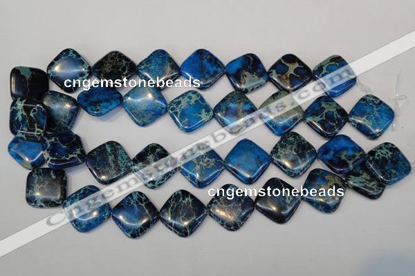 CDT252 15.5 inches 20*20mm diamond dyed aqua terra jasper beads