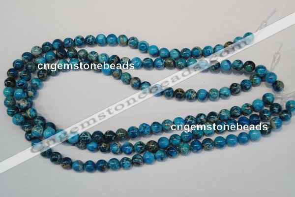 CDT266 15.5 inches 8mm round dyed aqua terra jasper beads