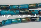 CDT279 15.5 inches 6*12mm tube dyed aqua terra jasper beads