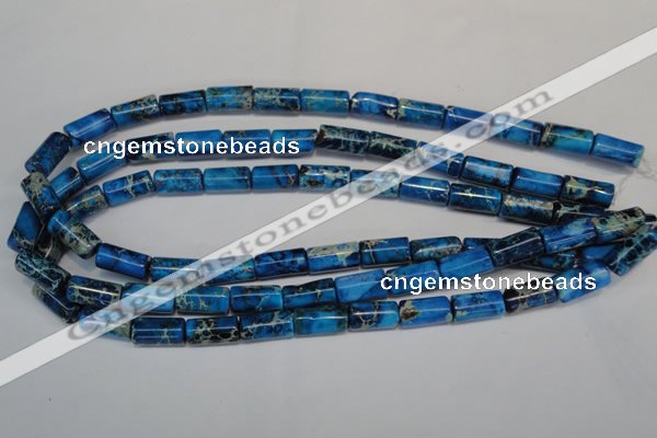 CDT282 15.5 inches 8*17mm tube dyed aqua terra jasper beads