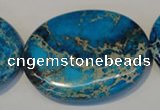 CDT320 15.5 inches 35*45mm oval dyed aqua terra jasper beads