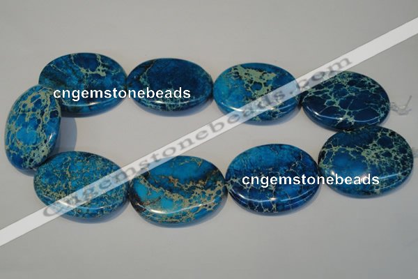 CDT320 15.5 inches 35*45mm oval dyed aqua terra jasper beads