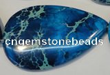 CDT328 15.5 inches 30*50mm flat teardrop dyed aqua terra jasper beads