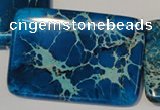 CDT335 15.5 inches 40*60mm rectangle dyed aqua terra jasper beads