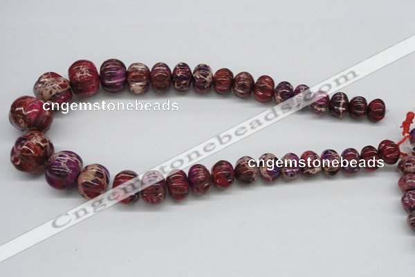 CDT35 15.5 inches multi sizes pumpkin dyed aqua terra jasper beads