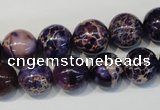 CDT364 15.5 inches 12mm round dyed aqua terra jasper beads