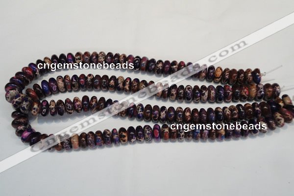 CDT372 15.5 inches 6*12mm rondelle dyed aqua terra jasper beads