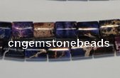 CDT380 15.5 inches 8*10mm tube dyed aqua terra jasper beads