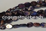 CDT414 15.5 inches 6*8mm oval dyed aqua terra jasper beads