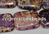 CDT440 15.5 inches 20*30mm rectangle dyed aqua terra jasper beads