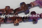 CDT450 15.5 inches 15*20mm cross dyed aqua terra jasper beads