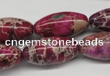 CDT484 15.5 inches 15*30mm rice dyed aqua terra jasper beads