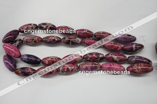 CDT484 15.5 inches 15*30mm rice dyed aqua terra jasper beads