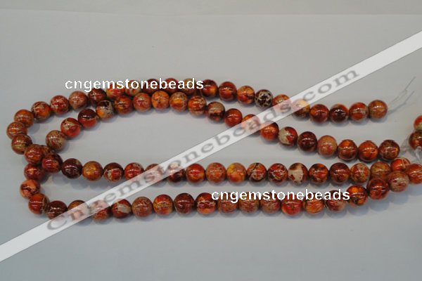 CDT493 15.5 inches 10mm round dyed aqua terra jasper beads