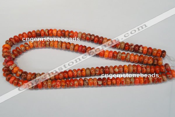 CDT501 15.5 inches 6*10mm rondelle dyed aqua terra jasper beads