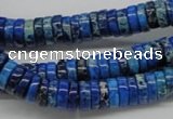 CDT51 15.5 inches 3*10mm coin dyed aqua terra jasper beads