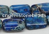 CDT56 15.5 inches 18*25mm rectangle dyed aqua terra jasper beads