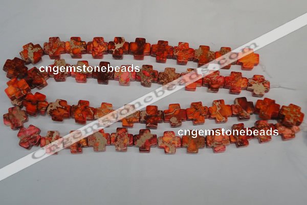 CDT561 15.5 inches 16*16mm cross dyed aqua terra jasper beads