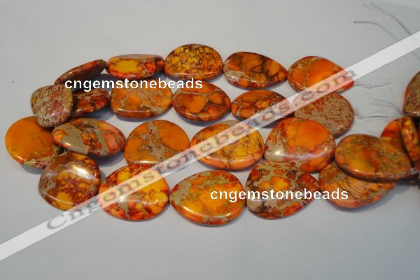 CDT580 15.5 inches 20*25mm - 28*35mm freeform dyed aqua terra jasper beads