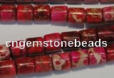 CDT595 15.5 inches 8*8mm tube dyed aqua terra jasper beads