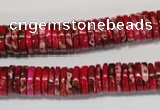 CDT602 15.5 inches 2*10mm heishi dyed aqua terra jasper beads
