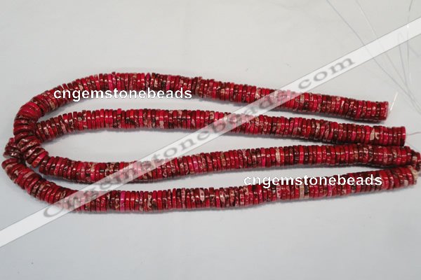 CDT602 15.5 inches 2*10mm heishi dyed aqua terra jasper beads
