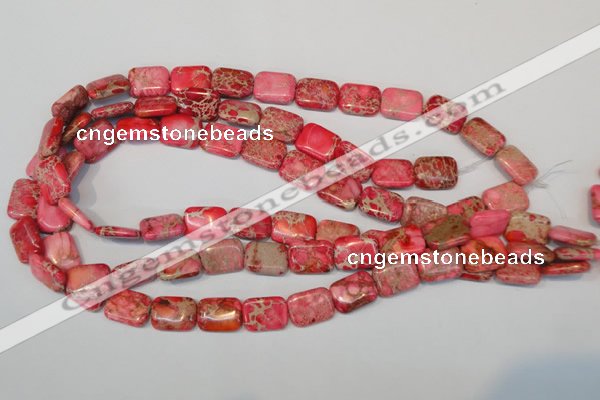 CDT631 15.5 inches 12*16mm rectangle dyed aqua terra jasper beads