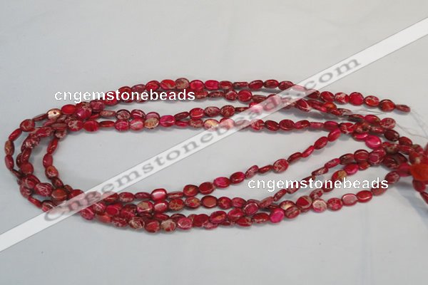 CDT641 15.5 inches 6*8mm oval dyed aqua terra jasper beads