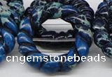 CDT67 15.5 inches 40mm donut shaped dyed aqua terra jasper beads