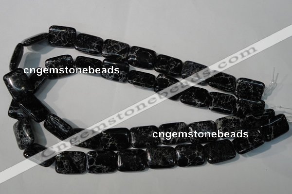 CDT694 15.5 inches 15*20mm rectangle dyed aqua terra jasper beads